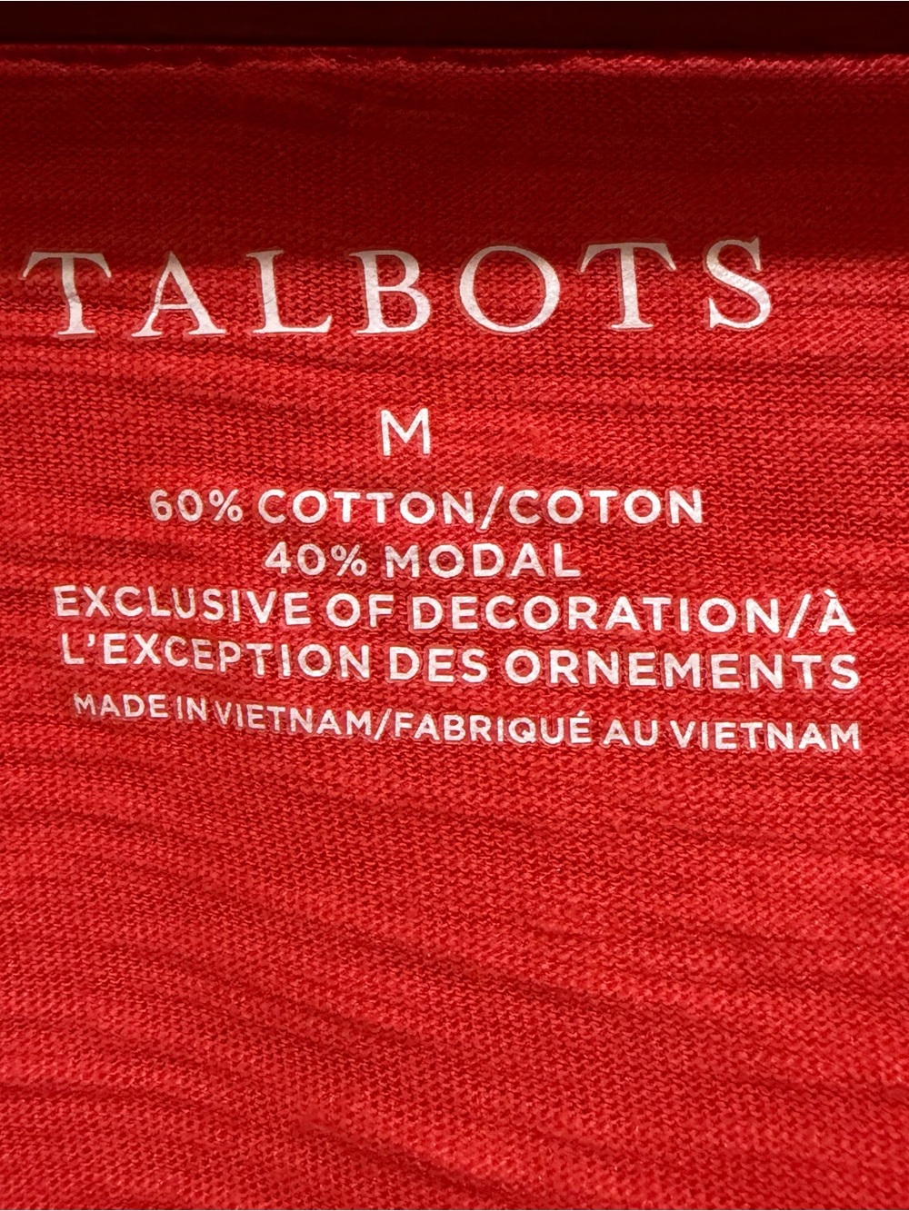 Talbots Bright Red Square Neck Short Sleeve Top with Lace Trim - Picture 3 of 5